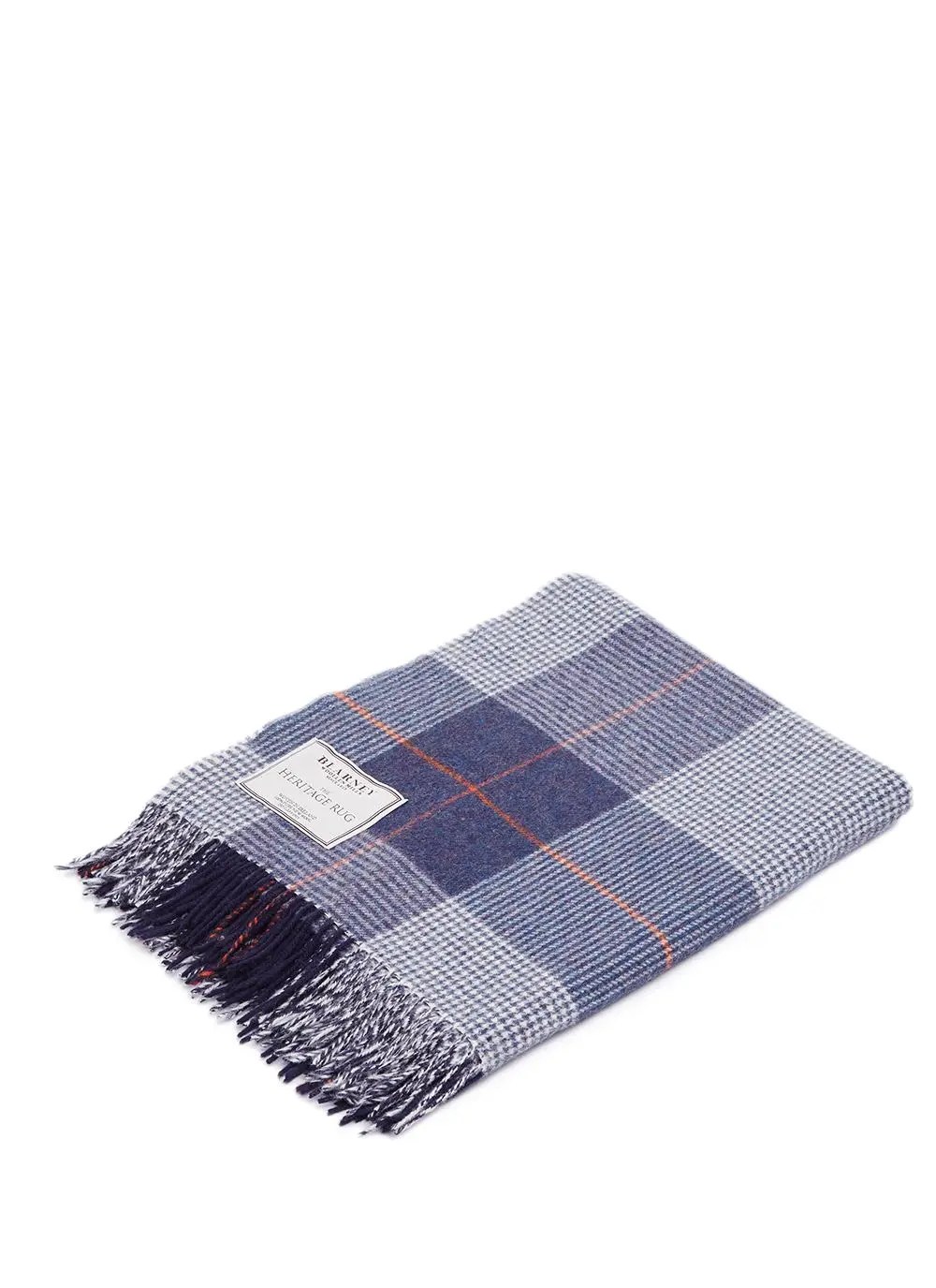 Blarney Heritage Navy Lambswool Throw Blarney